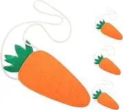 Kisangel 4pcs Carrot Buns Carrot Purse Little Girl Purses Purse Fashion Shoulder Bag Purse for Carrot Bags Fashion Bag Carrots Carrot Bag Treat Bags Non-Woven Fabric Orange