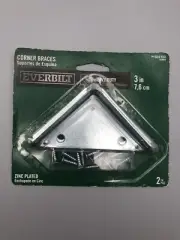 Everbilt Corner Braces 3in 7,6cm 2pk Zinc Plated Corner Joints