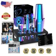 Luxury 12-Piece Cocktail Shaker Set: 18oz & 28oz Boston Shakers, Gift-Ready
