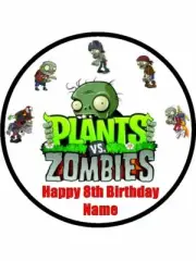 Plants vs Zombies Edible Cake Toppers Wafer Cake & Cupcake Decoration (2 Sizes)