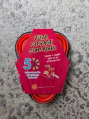 New Pizza Storage Container 5 Microwavable Trays Stores Entire Pizza Collapsible