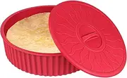 KOLUTI Nonstick Silicone Tortilla Warmer Container, 10 Inch Taco Storage Holder with Lid, Bread and Pancake Keeper Serving Box, BPA Free, Dishwasher & Microwave & Oven Safe, Hold 12 Tortillas, Red