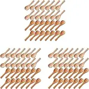 Mellisso Small Wooden Spoons Mini Tasting Spoons Condiments Salt Spoons for Kitchen Cooking Seasoning Oil Coffee Tea Sugar 90Pcs
