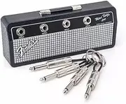 Deluisho Key Holder Audio Keyring Guitar Key Holder Wall Mount Creative Retro Key Storage with 4 Guitar Plugs