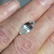 Handcut Natural 3.05ct Brazilian Aquamarine Faceted Gemstone; Marquise Cut