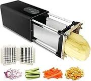 Electric French Fry Cutter, Multifunctional Electric Vegetable Cutter, with 1/2 and 3/8 Inch Professional Commercial and Household Electric Chopper, Use for Cut Potato, Carrot, Cucumber, Apple