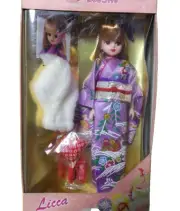 Licca chan Doll Purple Kimono Unopened Vintage Unused TAKARA TOMY Kawaii Japan