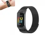 Stainless Steel Metal Band Compatible with Fitbit Charge 5 Magnetic Adjustable Bracelet Strap-Black