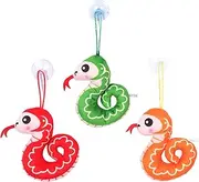 Generic 3pcs Cartoon Plush Snake Keychain Soft Stuffed Animal Keychain Pendants Fun Hanging Ornament for Bags and Keys Designs Present for Animal Lovers