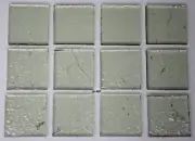 1877.30 - 12 OLIVINE TINT 1" x 1" BULLSEYE 3mm THICK GLASS 90 COE FUSIBLE
