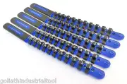 5 GOLIATH INDUSTRIAL 3/8" ABS PLASTIC SOCKET RAIL HOLDER ORGANIZER BLUE SR38BB