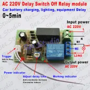 AC 220V 230V 240V Trigger Delay Timing Timer Relay Switch Delay Turn Off 0~5min