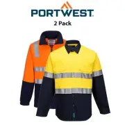 Portwest Cotton Brush Fleece Jumper 2 Packs with Tape Reflective Safety MF615