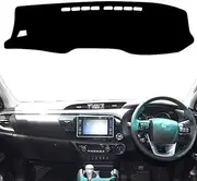 Dashboard Mat, for Toyota Hilux SR5 4x4 REVO Hi-Rider AN120 AN130 2016-2021, Anti-Scratch, Sun Shade, Dust & Scratch Protection, Black(Red Edge), Polyester, 150 cm x 50 cm