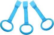 TOYANDONA Nursery Cot Rings 3pcs Baby Pull Ring Set Infant Bed Rings Walking Assist Tools Plastic Blue