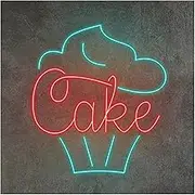 Sign Lamp "Cake"Neon Sign Bakery Store Room Open Wall Art Decorative Lamps Sweet Food Business Coffee Shop Party 35cmх34cm