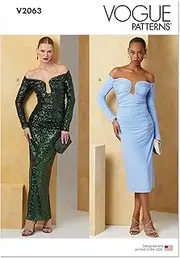 [VOGUE PATTERNS] Sewing Pattern V2063B5 Misses' Dress in Two Lengths B5(8-10-12-14-16)