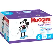 Huggies Ultra Dry Mega Nappy Pants For Boys Size 6 72 pack