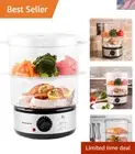 Stainless Steel 5QT Electric Food Steamer with 60-Minute Timer for Quick Cooking
