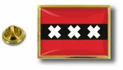 akachafactory Pine PineS Badge Pin-apos;s Metal With Butterfly Brush Flag Amsterdam