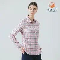 在飛比找蝦皮商城優惠-【Hilltop山頂鳥】抗UV吸濕快乾格子長袖襯衫 女款 米