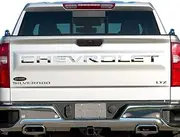 Chevrolet Tailgate Letters Kit - Stainless Steel - Cut Lettering - Fits Chevy Silverado 2019-2024, 55550GM