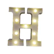 Catzon Decorative Led Light Up Number Letters White Plastic Marquee Number Lights Sign Party Wedding Decor Battery Operated (H)