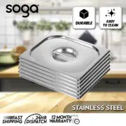 SOGA 6X Gastronorm GN Pan Lid Full Size 1/2 Stainless Steel Tray Top Cover