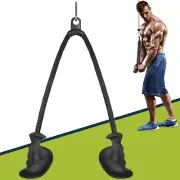 Ergonomic Triceps Pull down Rope with Non Slip Natural Rubber Grip Pulley System