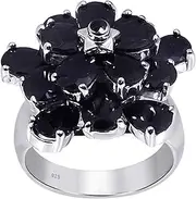 [Orchid Jewelry] 15.20 Ctw Natural Blue Topaz, Sapphire 925 Sterling Silver Ring for Women – A December Birthstone Gemstone-A Beautiful, Dainty Design in Silver Ideal As A Unique Wife