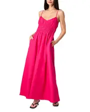 French Connection Poplin Ruched Maxi Dress