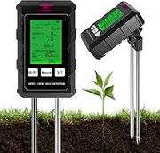 Soil Moisture Meter Plant 6-In-1, Soil Ph Tester Fertility/Moisture/Ph/Temp/Sunlight/Humidity With Stainless Steel Probe Digital Soil Testing Kit Plant Watering Indicator For Gardening Outdoor Indoor