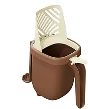 Setauoo Litter Box Scooper With Holder - Large Capacity Litter Scoop Holder | Portable Waste Can and Bracket Included, Kitten Litter Shovel for Home