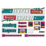 Mongoose - 1989 Expert COMP for chrome frame Decal set - old school bmx