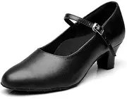 [MSMAX] Women's Black Pump Dance Shoes Latin Salsa Tango Practice Ballroom Party Performance Shoe