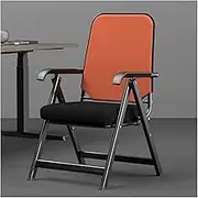 Office Conference Chairs with Armrest Foldable Mid Back Mesh Guest Reception Stacking Chair Arm Chairs Desk Chair for Home School Remote Learning Waiting Room (Color : Orange)