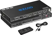 HDMI Matrix 4 in 2 Out 4K 60Hz 4:4:4 ARC HDR D-olby Vision Atmos SPDIF 5.1CH Breakout 3.5mm Stereo HDCP2.2- PC Console 16 EDID HDMI Scaler 4K 1080P Sync, HDCP2.2 HDMI2.0 Matrix 4x2 IR Remote