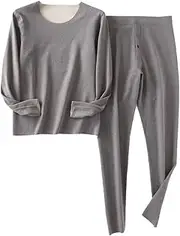 [RAFYZY] 2-Piece Long Johns Thermal Set for Men Autumn/Winter Flawless Fleece Lined Base Underwear Set XL-4XL