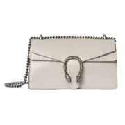 GUCCI Dionysus Small $3500 Light Grey Patent Leather Shoulder Bag New/Authentic