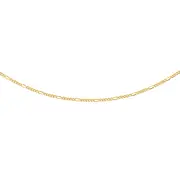 9ct Gold 50cm Solid Figaro 5+1 Chain