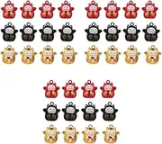 HOLIDYOYO 3 Sets 12pcs Cat Collar Small Bell DIY Fortune Cat Bell Accessories Jewelry Decor Red Black Golden