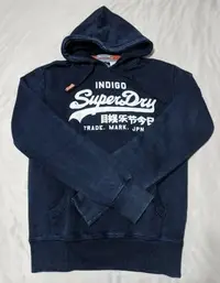 在飛比找Yahoo!奇摩拍賣優惠-Superdry 極度乾燥 連帽 外套 帽T 刷白深籃 印花