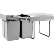 Pull Out Bin - Grey - 2x20L
