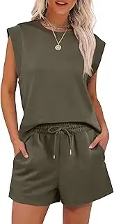 [ANRABESS] Two Piece Sets for Women 2025 Summer Short Lounge Set Casual Beach Vacation Outfits Spring Sweatsuits Tracksuit