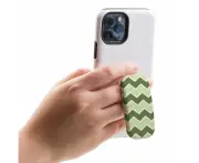 Kickstand Grip AddOn, Universal Phone Holder, Green Zigzag