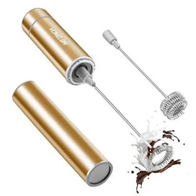 Milk Frother Handheld Battery Operated Coffee Foamer Drink Mixer with 2 Stain...
