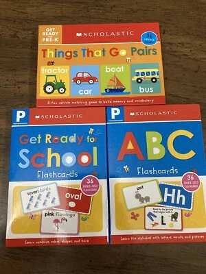 3 packs new FLASHCARDS FOR PRE-KINDERGARTEN ( 108 CARDS TOTAL)