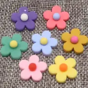 25 Mixed Color Flatback Resin Flower Cabochon 20mm Flatback Charms Appliques