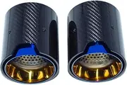 Compatible For BMW 3 Series G20 G21 320d 330i 330e Carbon Fiber Tip 4 Series Muffler G23 425 430 Exhaust Tip Nozzle(2 pcs blue)