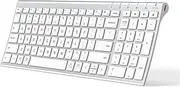 iClever BK10 Bluetooth Keyboard, Rechargeable Wireless Keyboard with Number Pad, Multi-Device Connection, Slim and Compact Design, Comfortable Typing Keyboard for iPad, iPhone, Mac, iOS, Windows